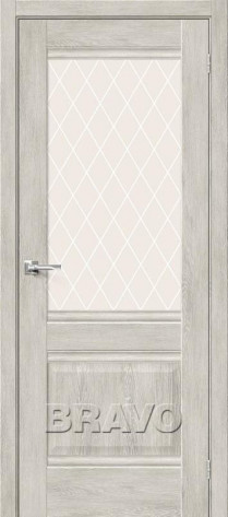 Браво Межкомнатная дверь Prima 3 White crystal ДО, арт. 12765