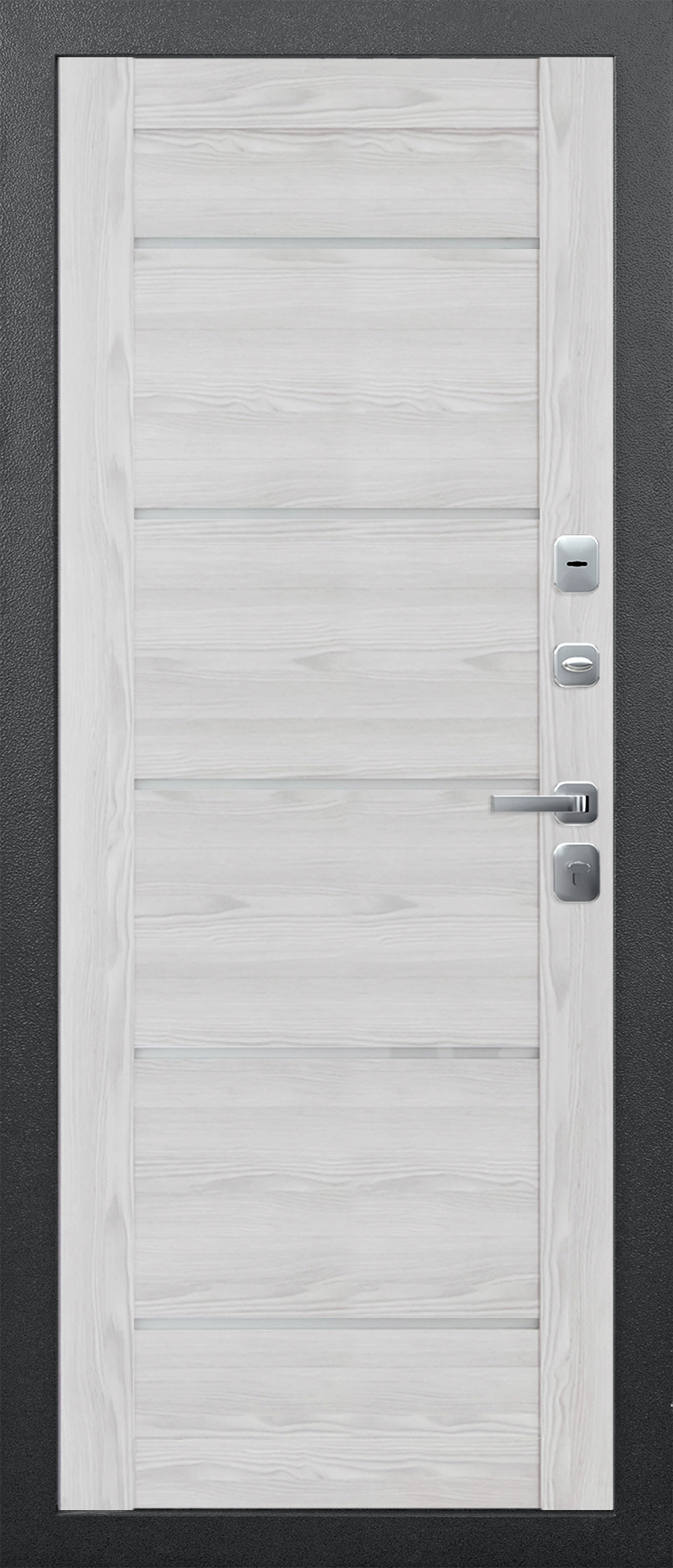 Феррони Входная дверь 11 см Изотерма Серебро Царга Астана белый, арт. 0003793 - фото №1